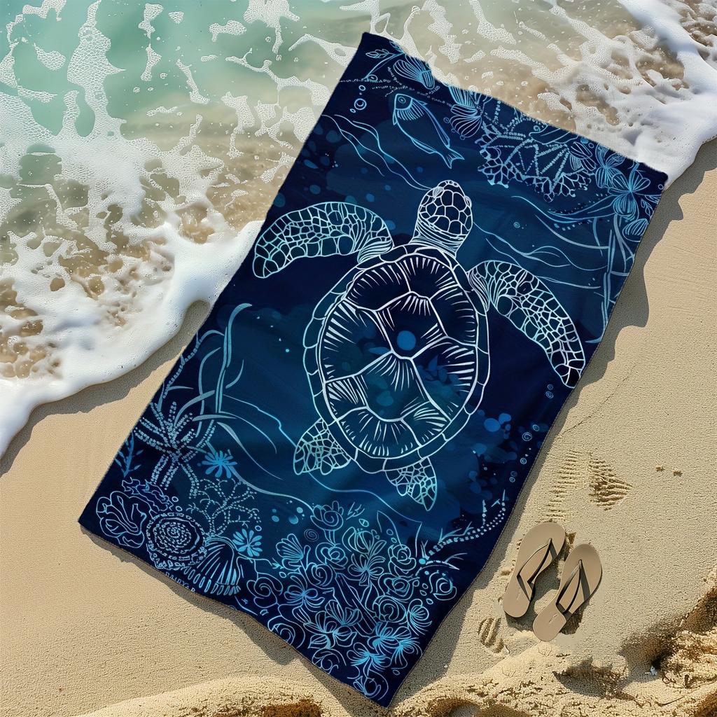 1pc Sea Turtle Ocean Beach Towel 2D Oversized Quick Dry Sand Free Towel for Beach Pool Swimming Travel Soft Absorbent Towel Gift