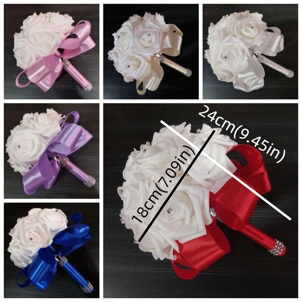 Romantic Bridal Wedding Bouquet Satin Artificial Rose Flower Rose Flower Bouquet  Bridal Wedding