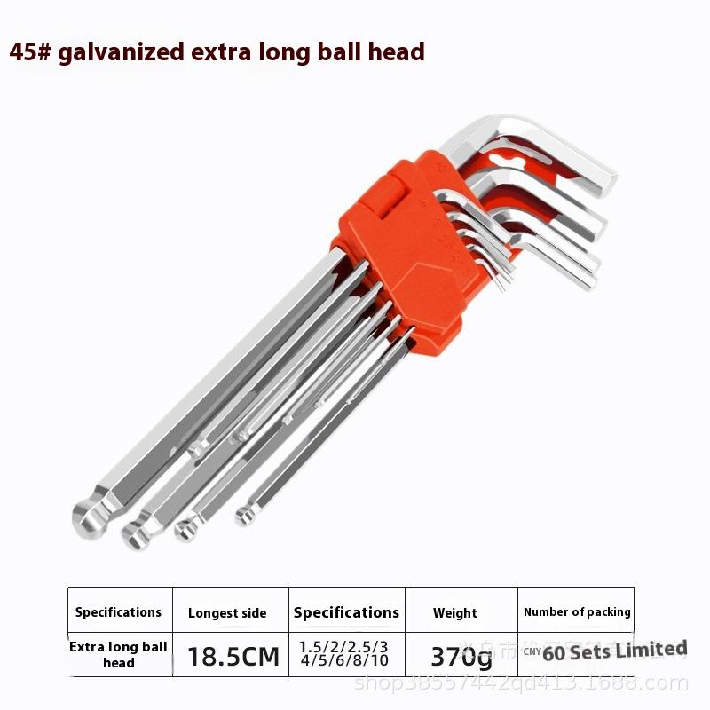 Hexagon Wrench 9-piece Set High Strength Hexagon Tool Multifunctional Plum Blossom Extended Ball Head Wrench