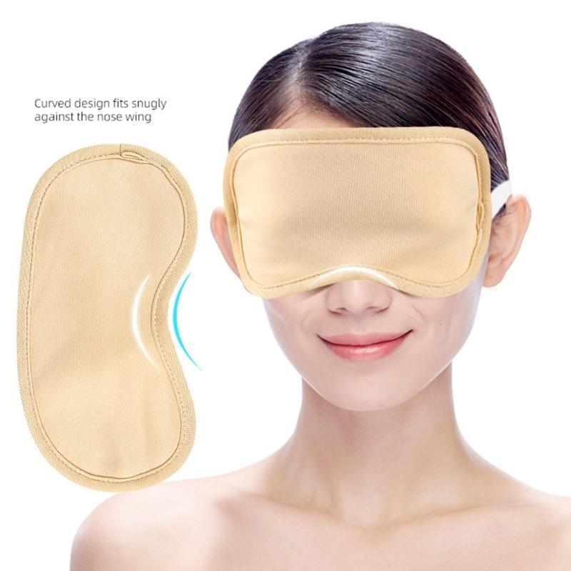 Air Permeable Castor Oil Eye Pack Containing Natural Oil Blended With Polyester And Terrycloth For Evening And Travel