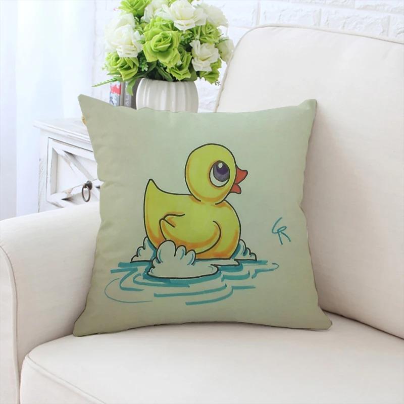 Little Yellow Duck Pattern Pillowcase Car Ornaments Office Living Room Sofa Home Pillowcase