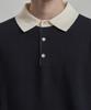 WORK ON BODY OFF Par Semi-Overfit Two-Tone Collar Knit [Navy]