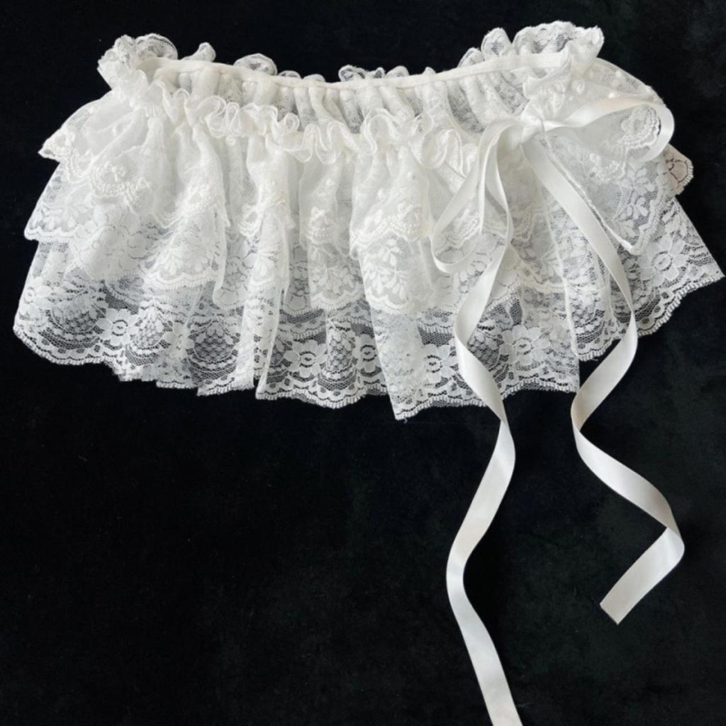 Korean Fashion Lace Irregular Skirt Curtain Flowers Lace Mesh Halfbody Skirt Women Summer Bottoms Jeans Decorative Hemline