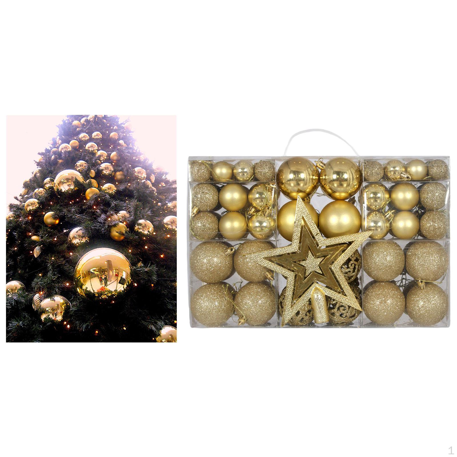 

101 шт. Рождественские шары, украшения для елки, звездочки, самодельные безделушки, подвесные шары для ресторанов и фестивалей Gold