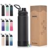 WATERSY Outdoor Sport Wasserflasche Edelstahl Vakuumisoliert 650ml Doppelwandige Thermoskanne Kaffeetasse für Wandern Fitnessstudio Reisen