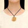 Antique Sand Gold Chinese Peony Pendant Necklace: Silver-Plated National Style Sweater Chain for Women, Symbolizing Wealth and Prosperity