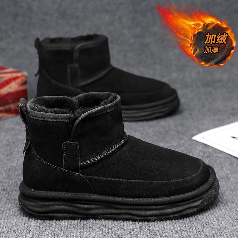 Snow boots winter thick-soled velvet warm bread shoes high-top casual fur integrated cotton shoes