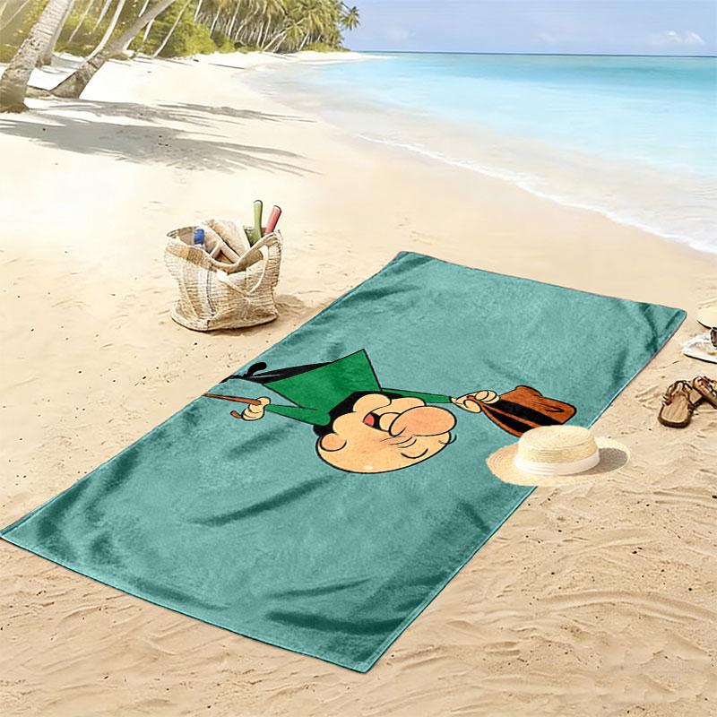 Mr. Magoo Print Beach Towel, Large Soft Quick Dry Towel for Beach Camping Swimming
