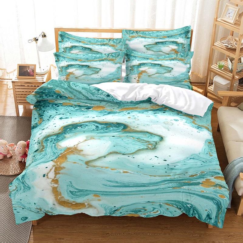 Green Quicksand Pattern Duvet Cover Set 3d Digital Printing Bed Linen Fashion Design Comforter Cover Bedding Sets Bed Set