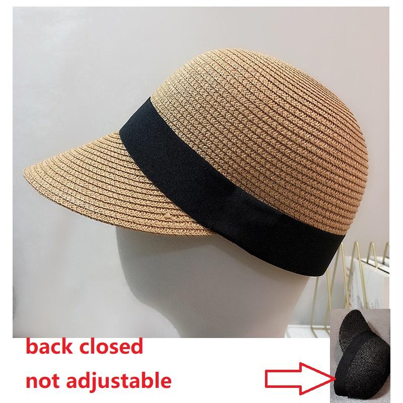 Women Ponytail Straw Sun Hat Wide Brim Visor Summer Adjustable Cap Sun Beach Foldable Hats