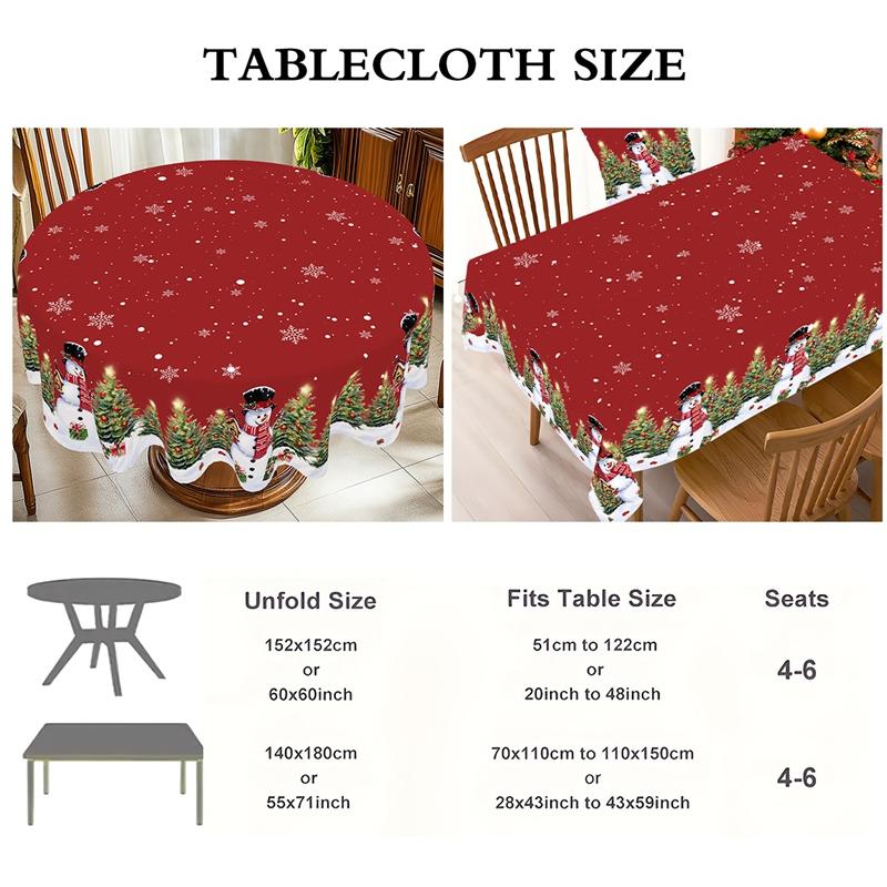 Rustic Christmas Tablecloth New Year 2026 Snowman Table Cover Christmas Party Table Decorations for Home 2026 Xmas Gifts Navidad