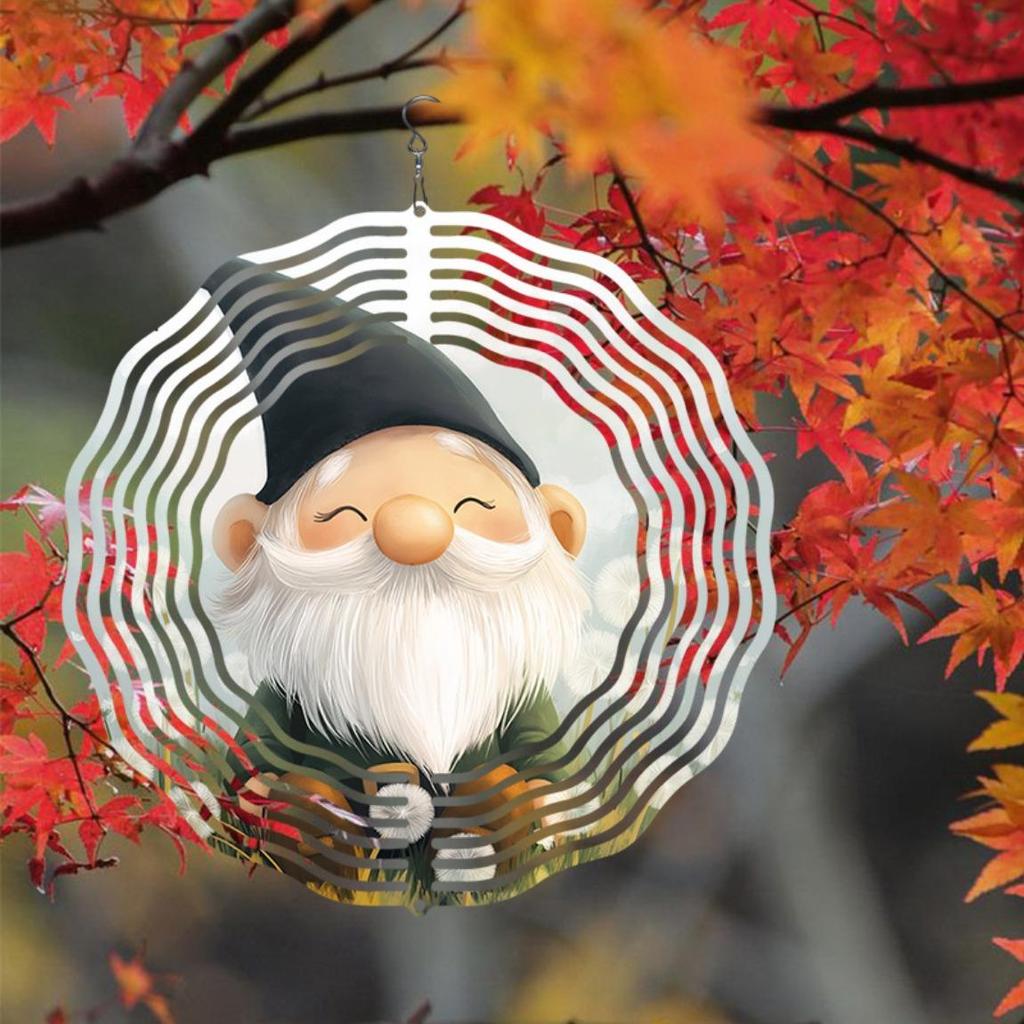 Weiser Gnom und Löwenzahn 2D Windspiel Kinetische Gartenkunst für Außendekoration Langlebiges Metall Verspielte Gnom-Dekoration mit Dynamischer Bewegung