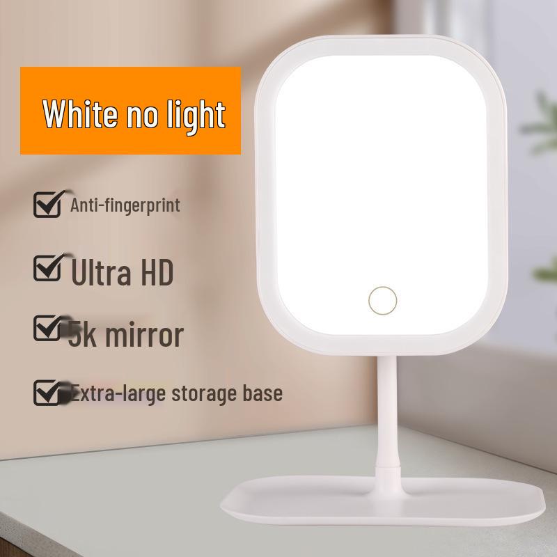 Trendy LED Makeup Mirror with Lights for Dormitory - Portable, Rotatable, Desktop Vanity Mirror