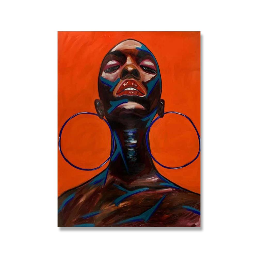 Afroamerikanische Frau Graffiti Kunst Poster und Drucke Abstraktes Schwarzes Mädchen Leinwandgemälde an der Wand Kunst Bilder Wanddeko