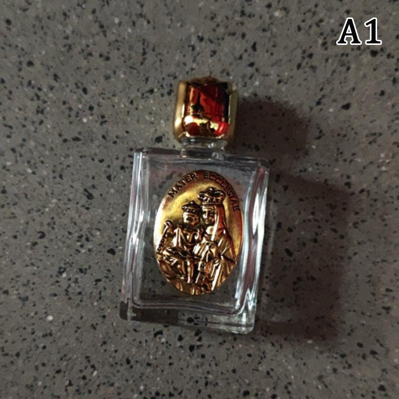 Sacred Glass Holy Water Jesus Bottle Religious Cross Bottle Christian Virgin Sculpture Bottle 3.5*7.0cm
