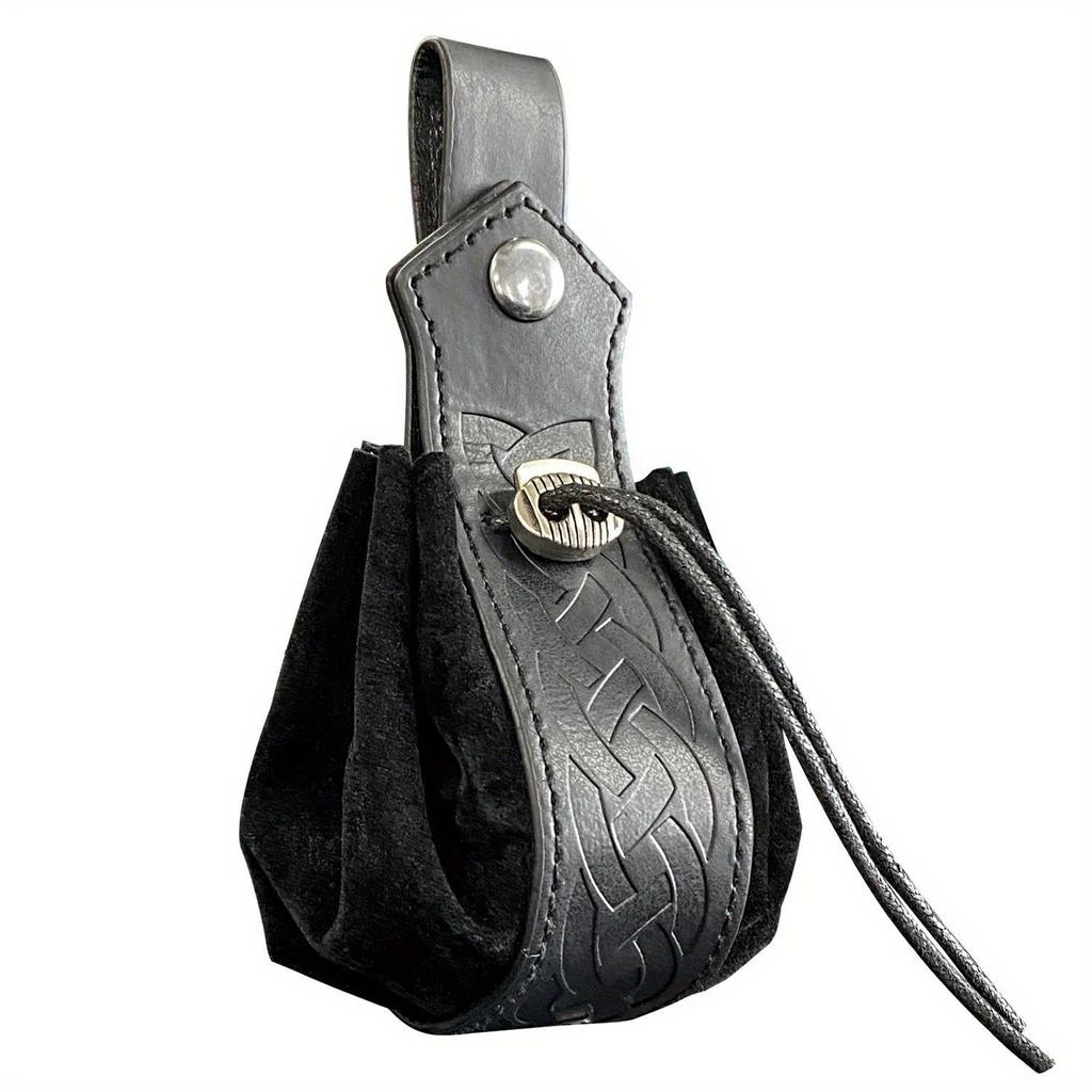Medieval Vintage Money Pouch Bag Costume Accessory Men Women Viking Leather DrawstringBag Coin Purse