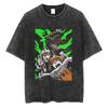 Anime Chainsaw Man Pochita Kawaii Printed Washed Tshirt Men Vintage Casual Tshirts Manga Cotton T Shirt Harajuku Male Tops