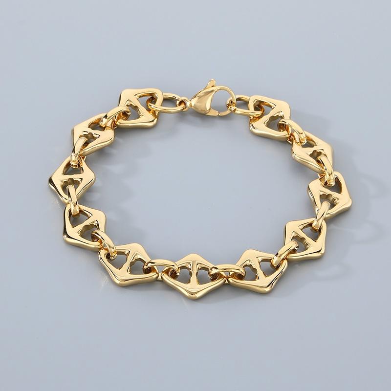 

Парный браслет-цепочка с геометрическими звеньями 12 мм - Нержавеющая сталь 304 - KB188484-Z Bracelet - 21cm