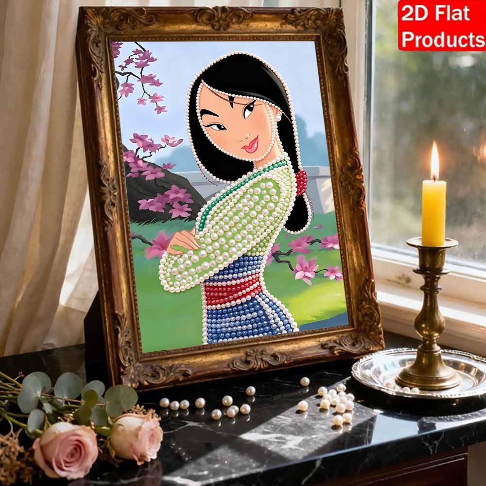 Disney Pearl Painting Anime Mulan Art Kit Adult Beginner Home Wall Decor Special Shape
