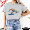 Vibrant Rainbow Wave Surfer TShirt Abstract Artistic Psychedelic Unisex Shirt Unisex Unisex Fashion Casual Crewneck Cotton Tee Tops
