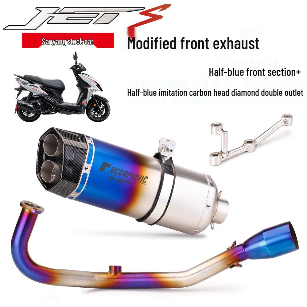 SYM JETS 125 Stainless Steel R77 Exhaust Pipe: Non-destructive Direct Fit Modification