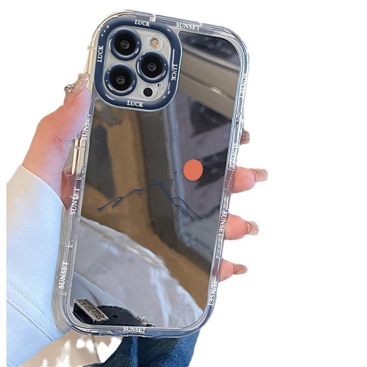 For Apple 16 Mobile Phone Case Mirror Simple Sun for IPhone14ProMax Cream 15plus Personality 13
