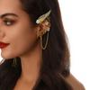 Left Ear Right Ear Crystal Elf Ear Clip Zinc Zinc Alloy Long Tassel Earrings Retro Flower Ear Clips  Women
