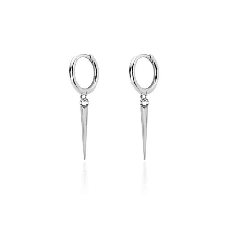 

Silver Gold Color Hoop Earring Trendy Punk Hip Hop Rivet Ear Rings for Women Gothic Party Jewelry Pendientes Orecchini
