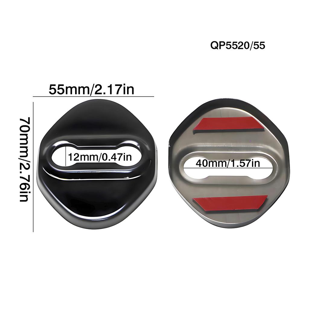 2Pcs Kit Car Decoration Car Door Lock Metal Buckle Car Door Buffer Pad Car Modification Accessories