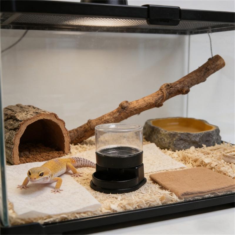 Transparent Reptiles Water Feeder With Automatic Water Refilling Space Efficient Design Technology