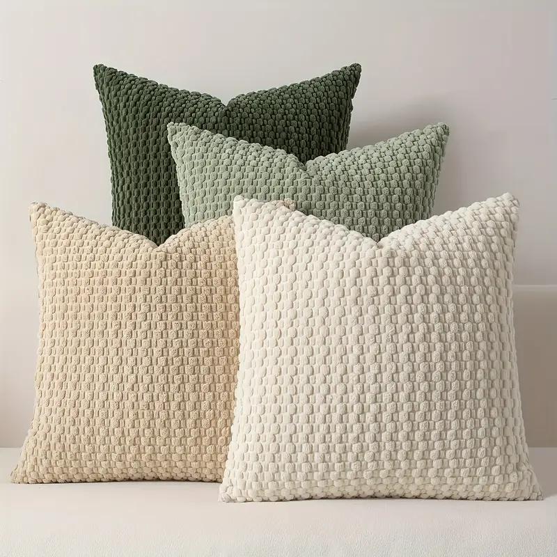 Soft Velvet Double-sided Design Sofa PILLOWS, Office Backrest PILLOWCASES, Bedside CUSHHION COVERS, Durable,  Bed Decoration.