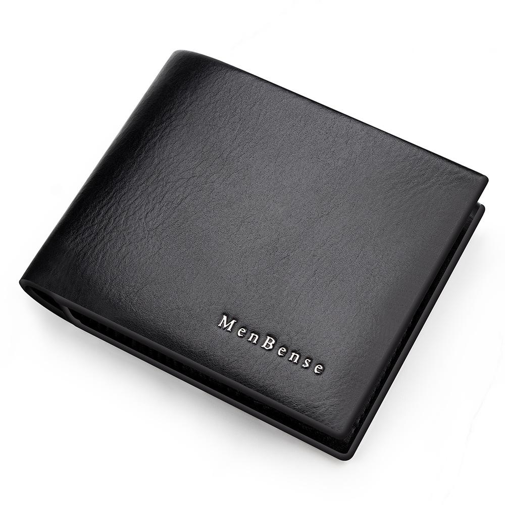 Schoolbag Hot Sale Leather Textured Horizontal Business Men's Wallet Short Wallet Tri-fold Men's Hinge Fashion Wallet