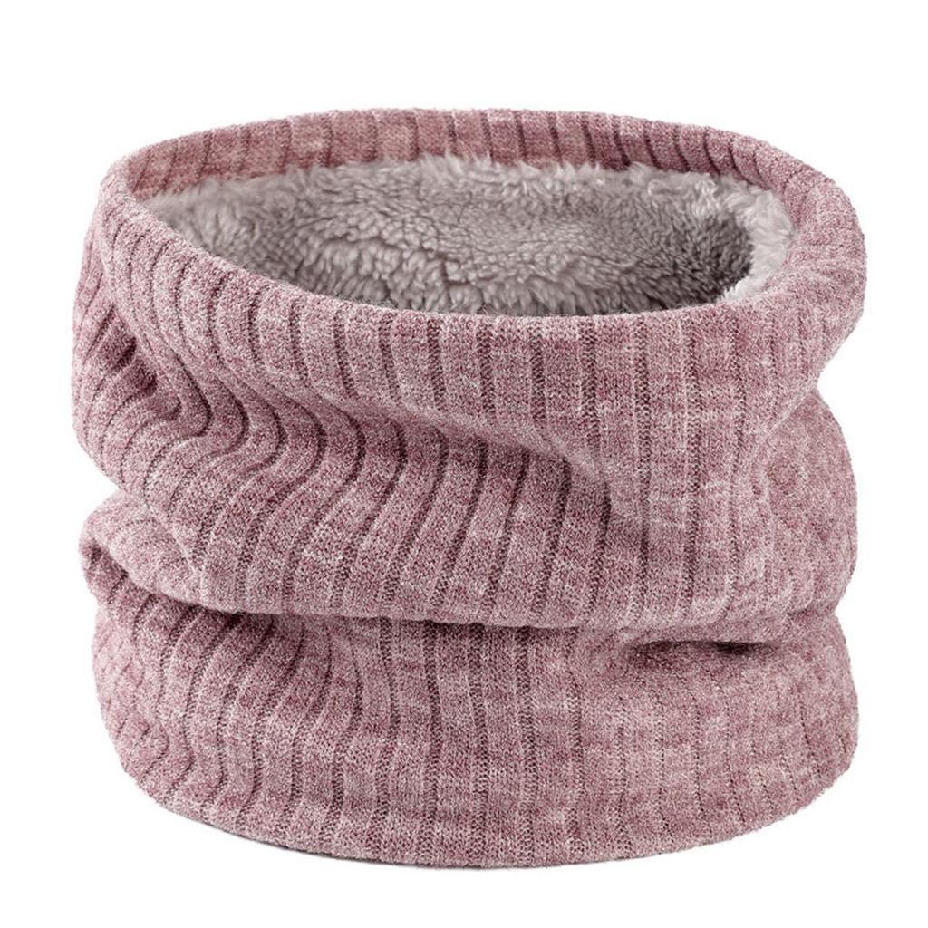 Unisex Double-Layer Fleece Neck Gaiter: Extra Thick, Warm, Solid Color Knitted Scarf for Autumn/Winter