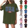 Damen Rundhals Bedrucktes Kurzarm T-Shirt Top
