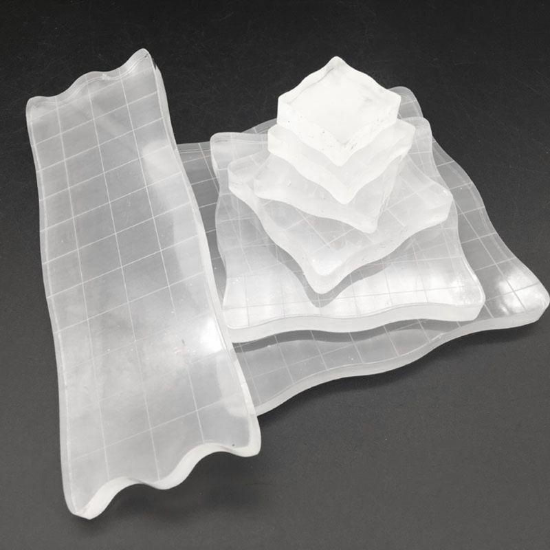 7pcs/set Transparent Acrylic Clear Stamp Block Pad Scrapbooking DIY Handmade Tool Edges Stamping