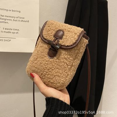 Lammplüschtasche Herbst und Winter neue Damentasche Umhängetasche Mao Mao Handytasche