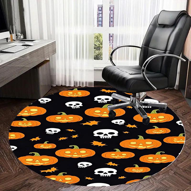 1pc Office Carpet Chair Mats Halloween Pumpkins Skulls Bats Pattern Perfect for Decorating Office Chairs, Living Rooms, Or Bedrooms