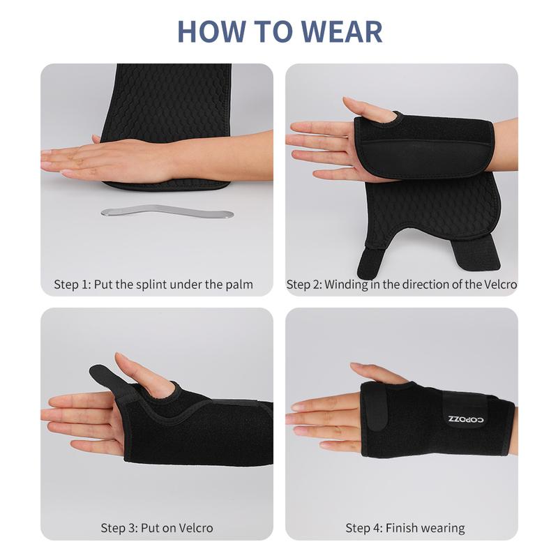 COPOZZ Adjustable Ski Strokes Wrist Gear Hand Protection Roller Palm Pads Protector Snowboard Skating Guard Men Women Child