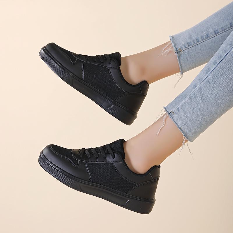 

Женские кроссовки, увеличивающие рост, повседневная обувь для школьников и студентов, легкие кроссовки для пар, большие размеры 36-42 EU: 36 чёрный