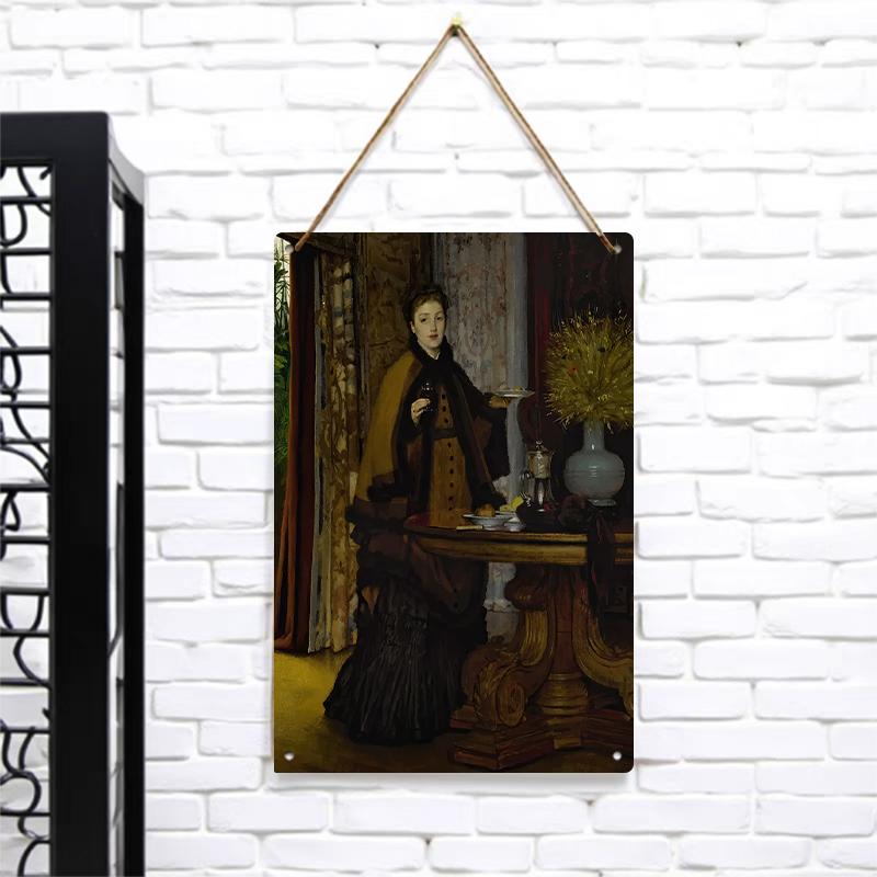 

Vintage European Character Metal Wall Art Living Room Decorative Painting Custom Size Home Decor 7.9x11.8In(20x30cm)
