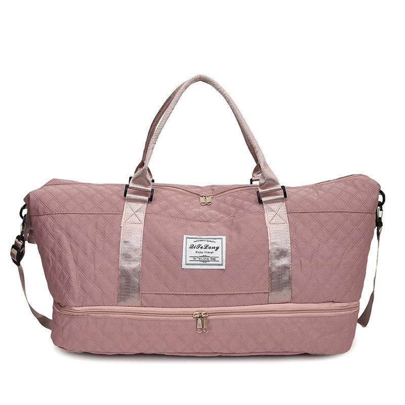 Short-distance Sports Bag Casual Simple Diamond Belt Shoe Storage Handheld Travel Bag Dry Wet Separation Fitness Bag