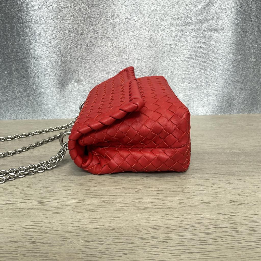 [Pre-Owned] Gold Chain Shoulder Strap Leather Crossbody Bag - Excellent #3ASTVX