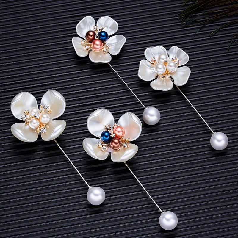 

Engood 40pcs Shell Pearl Rhinestone Sewing Trim Embellishment Craft Flower Brooch Pearl Pin for Lady Women Jewelry Accessories золотой