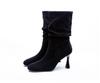 Women's European & American Style Stiletto Heel Ankle Boots - Round Toe Mid-Calf Fashion for Autumn/Winter 2025