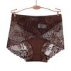 8 Color Plus Size Women Panties Sexy Lace Transparent Underwear Panty Seamless Mid-Waist Hip Raise Briefs Cotton Health Lingerie