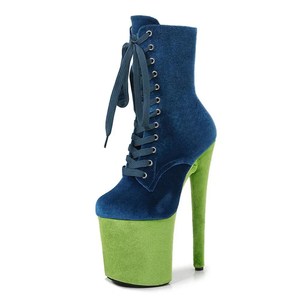 Fashion Top Sale 20CM Corduroy Surface Platform Women Shoes High Heeled shoesCustom Colors Boots Erotic Lap Pole Dancing Ankle Boots