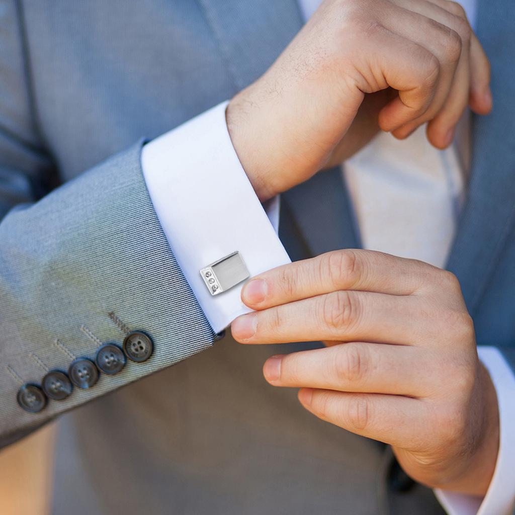 Manschettenknöpfe mit Diamanteinlage für Business-Anzüge, formelle Anzüge, Manschettenknöpfe für Herren, Hochzeitsanzüge, Manschettenknöpfe für formelle Veranstaltungen, Abendpartys