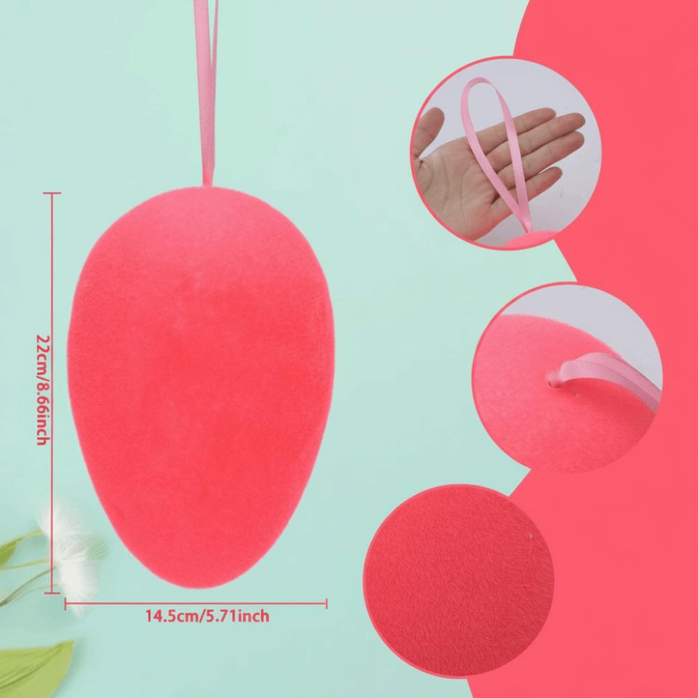 

Ткань Пена Материал Пасхальное Яйцо Украшение Небьющийся Дизайн Ручная Работа Ремесло Яйцо Фигурка Настольный Размер Цветной Флок розовый