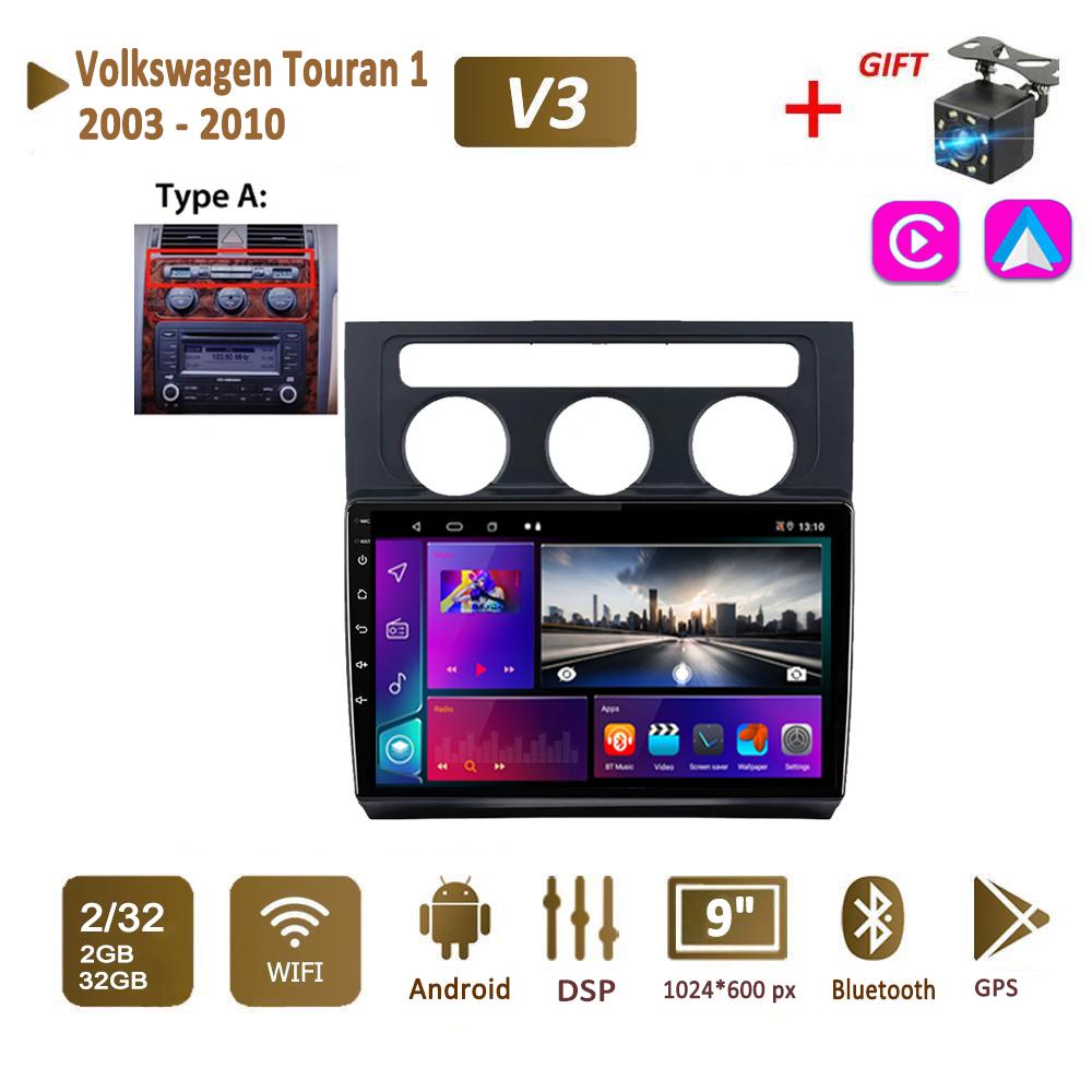 

Автомобильное радио с 2Din Android для Volkswagen Touran 1 2003-2010, мультимедиа Carplay, авто, Wi-Fi, головное устройство, стереонавигация, 2 + 32 ГБ 2+32GB,A