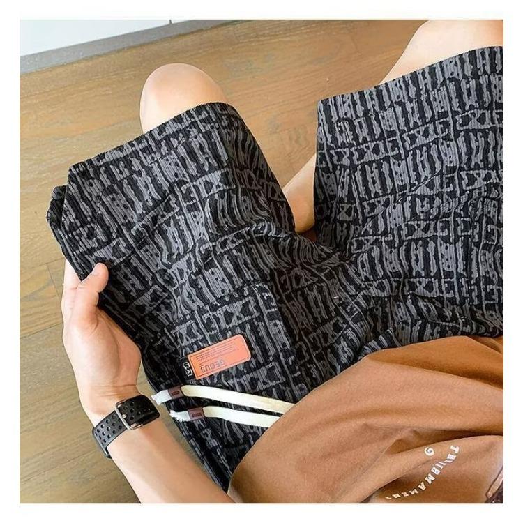 Potištěné šortky pro muže Letní Americký styl High Street šortky Rychleschnoucí Ležérní Sportovní Pětinové kalhoty